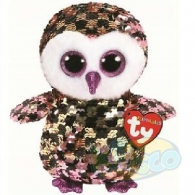 TY TY36673 Bb Flippables Checks - Black/Pink/Gold Owl 15cm thumbnav 1