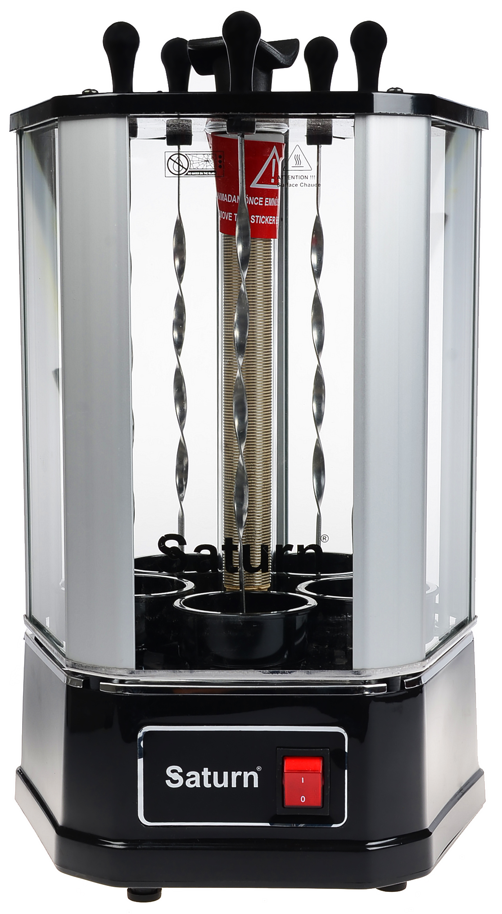 Aparat pentru frigarui Saturn STFP85602T, 1400 W, Inox cu  negru photo 2