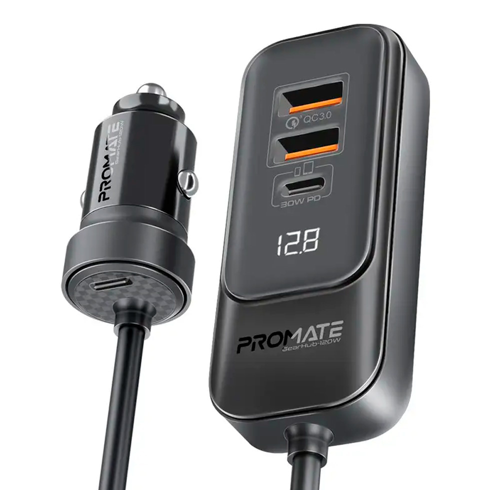 Зарядное устройство авто. для телефона Promate GEARHUB-120W photo 1