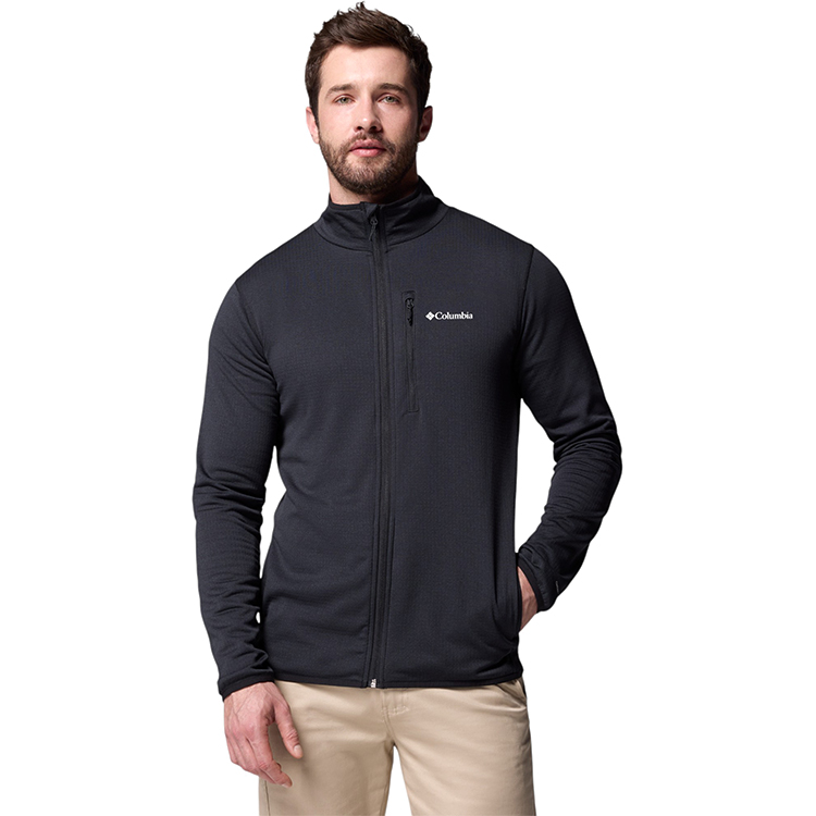 Hanorac pt bărbați Columbia Essential Hike Grid Fleece Full Zip S Negru photo 1