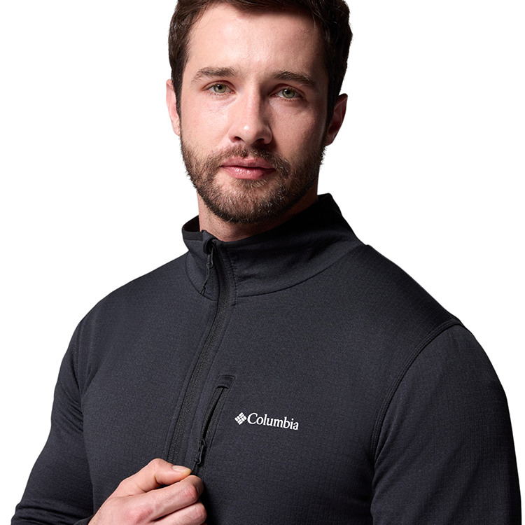 Hanorac pt bărbați Columbia Essential Hike Grid Fleece Full Zip S Negru photo 4