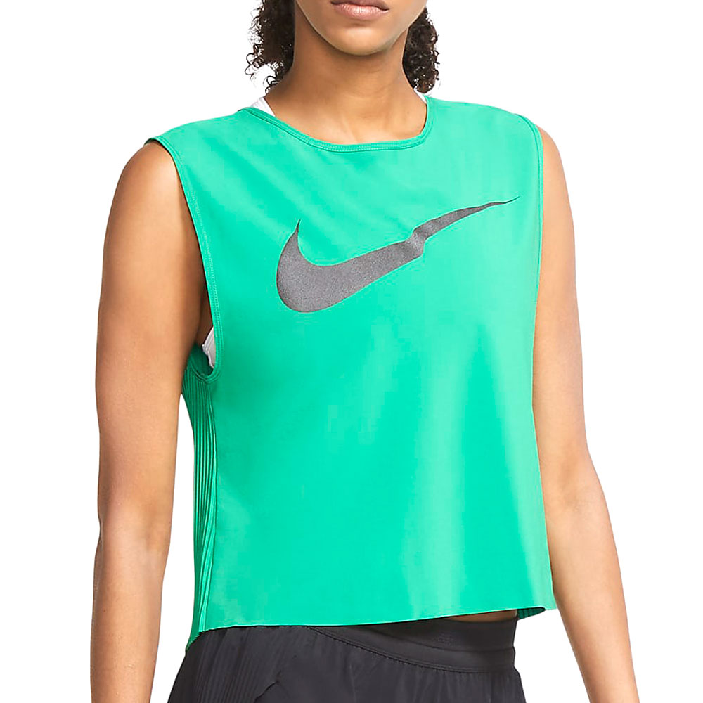 Майка Nike W NK RUN DVN TANK PLEATED / Женский / L / Зеленый photo 1 Майка Nike W NK RUN DVN TANK PLEATED / Женский / L / Зеленый photo 1