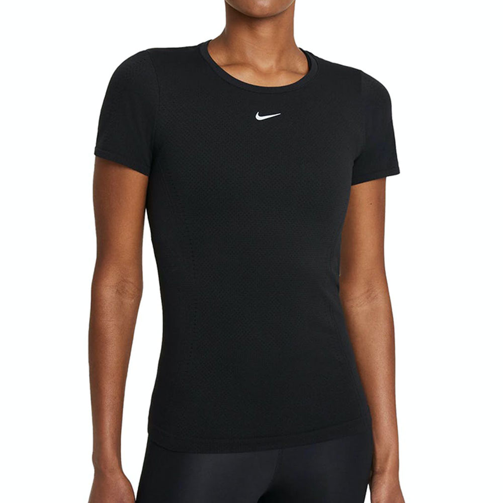 Tricou Nike W NK DFADV AURA SLIM SS TOP / Femei / L / Negru photo 1 Tricou Nike W NK DFADV AURA SLIM SS TOP / Femei / L / Negru photo 1