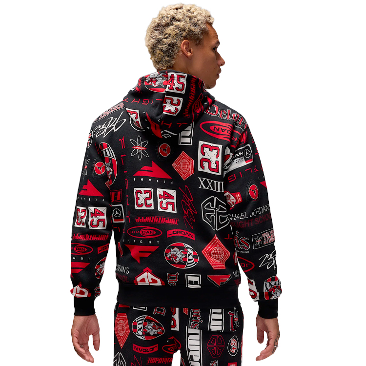 Hanorac pt bărbați Nike M J ESS AOP FLC PO XL Negru photo 2