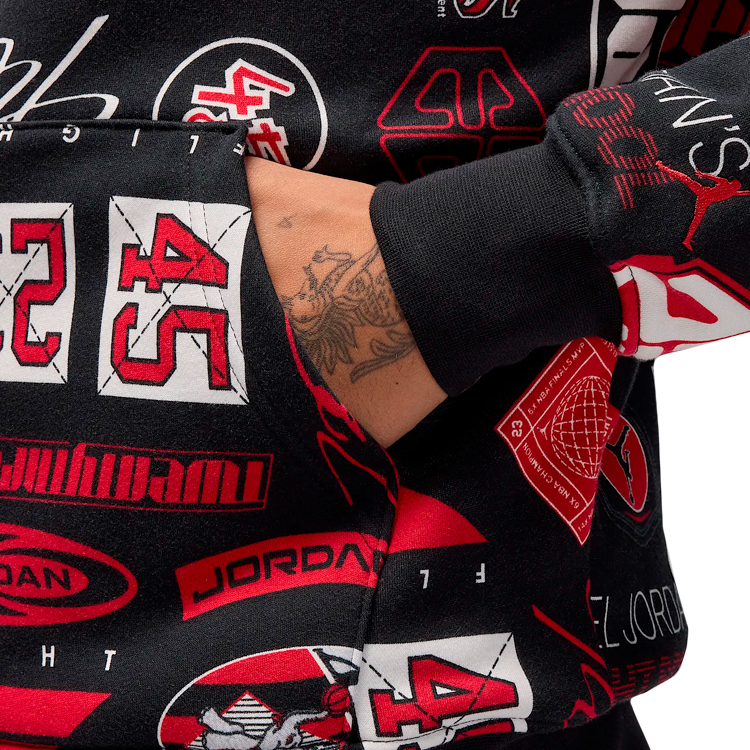 Hanorac pt bărbați Nike M J ESS AOP FLC PO XL Negru photo 4