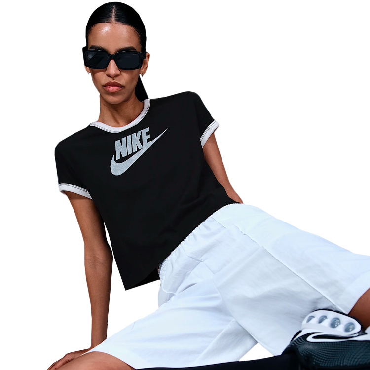 Футболка Nike W NSW SS RINGER TEE VNTG RUN XL Черный Женский photo 4