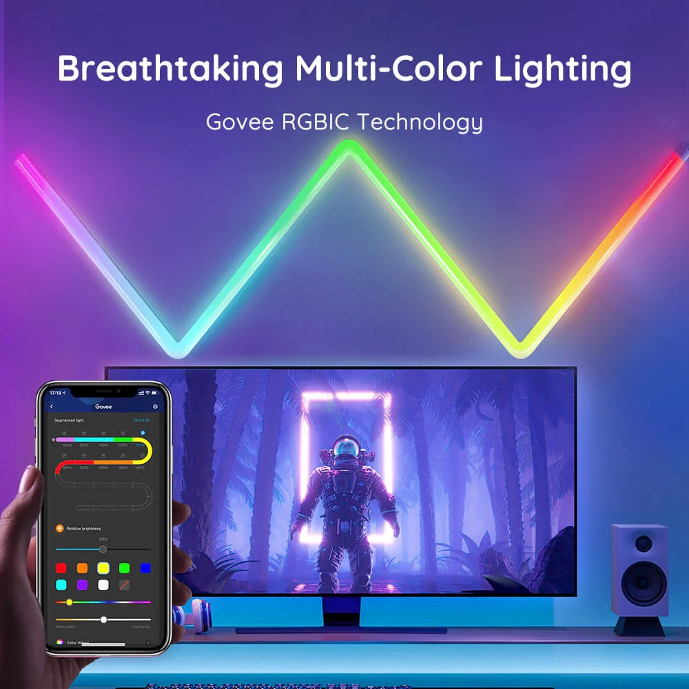 Lampa de perete (6+1) GOVEE Glide RGBIC / Wi-Fi + BT / Multicolor photo 2