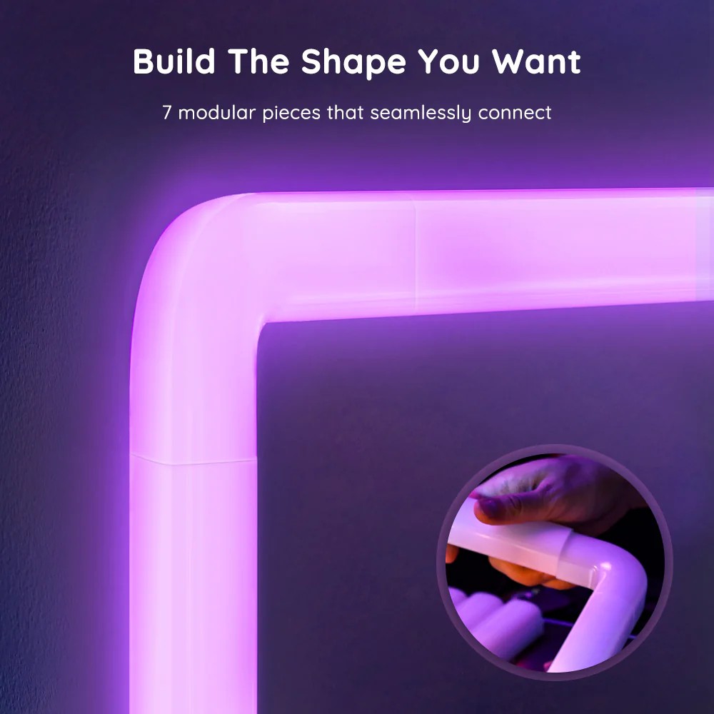 Lampa de perete (6+1) GOVEE Glide RGBIC / Wi-Fi + BT / Multicolor photo 3
