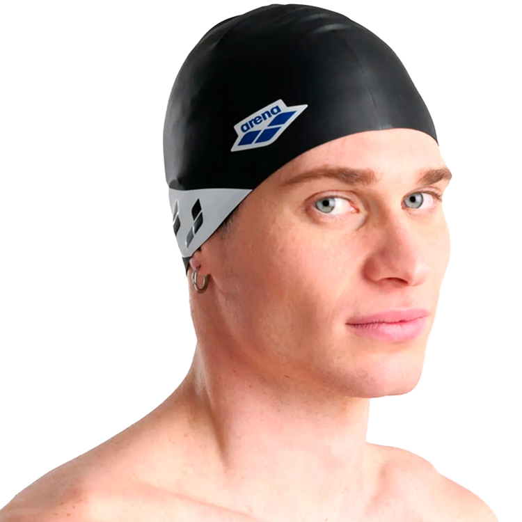 Casca de inot silicon Arena ICONS TEAM STRIPE CAP 001463-111 Negru-alb photo 3