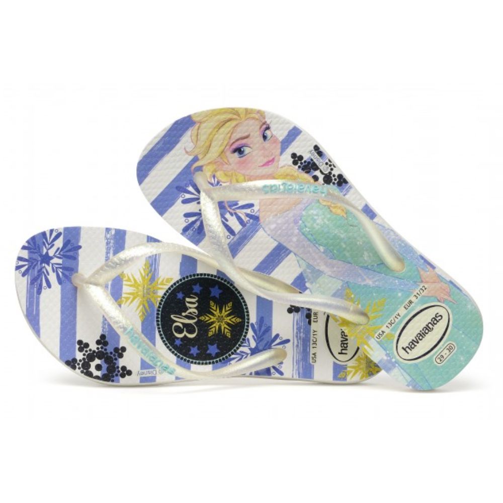 Slapi Havaianas KIDS SLIM FROZEN / 35/36 cm / Alb photo 3