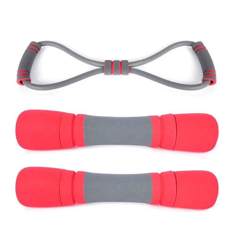 Set fitness (expander p/mana+coarda de sarit+2 gantere+expander) Fitness NSP0312 Gri-rosu photo 5