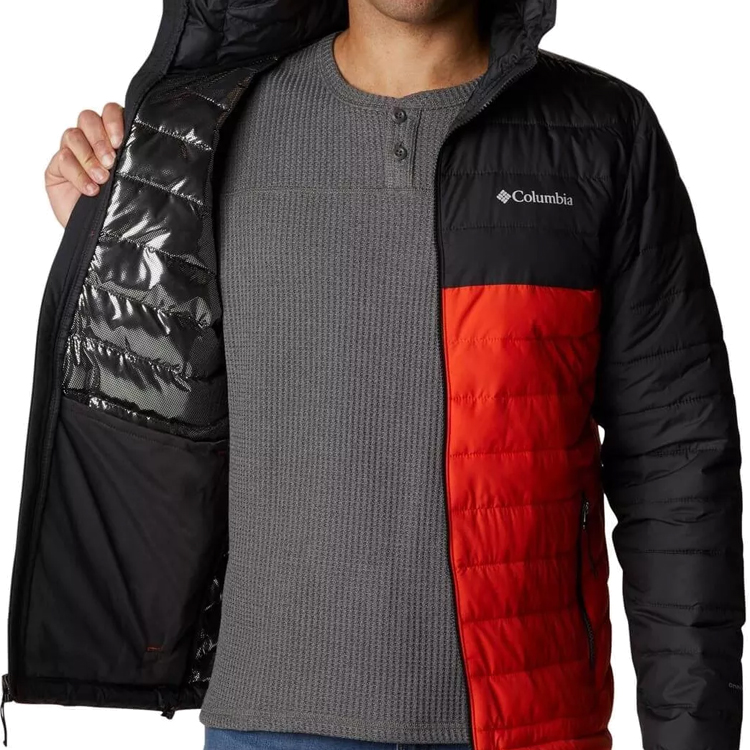 Geacă pt Barbati Columbia Powder Lite Hooded Jacket S Rosu photo 4