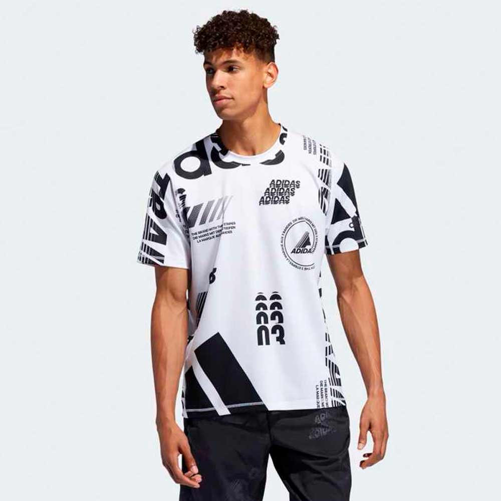 Tricou bărbătesc Adidas DAILY AOP TEE S Alb photo 3