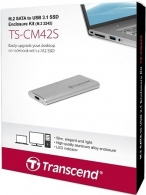 M.2 SSD External case Transcend TS-CM42S, Type 2242, USB3.1 (5Gb/s) interface, Silver, 81.41mm x 33.6mm x 7.5mm thumbnav 2
