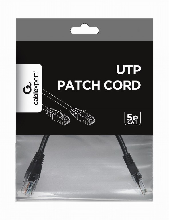 UTP Cat.5e Patch cord, 0.25m, Black photo 2