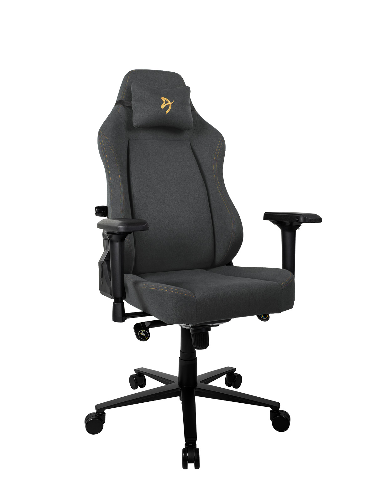 Fotoliu Gaming AROZZI Primo Woven Fabric/ 135-145kg / 165-190cm / Black/Gold photo 6