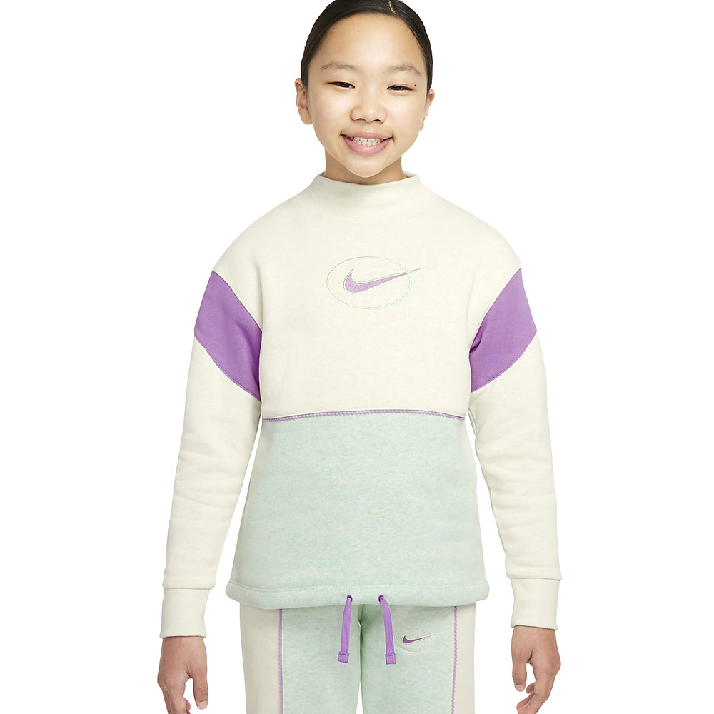 Hanorac Nike G NSW FLC LS MOCK TOP / Femei / S / Bej photo 1