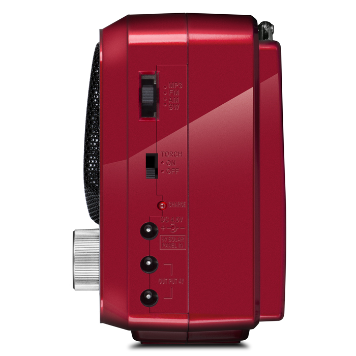 SVEN SRP-525 Red, FM/AM/SW Radio, 3W RMS, 8-band radio receiver, built-in audio files player from USB-fash, microSD and SD card storage devices, telescopic swivel antenna, built-in battery photo 4