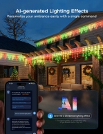 Luminite sub forma de turturi de exterior GOVEE RGBIC Icicle Ligths 10M thumbnav 6