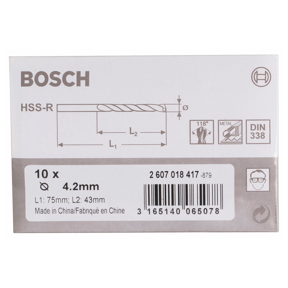 Burghiu Bosch HSS 4,2x43x75, 2607018417 photo 2