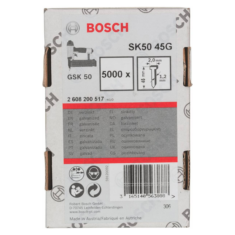 Set de stifturi cu cap ascuns Bosch 5000- 1.2x45 mm, 2608200517 Otel photo 1 Set de stifturi cu cap ascuns Bosch 5000- 1.2x45 mm, 2608200517 Otel photo 1
