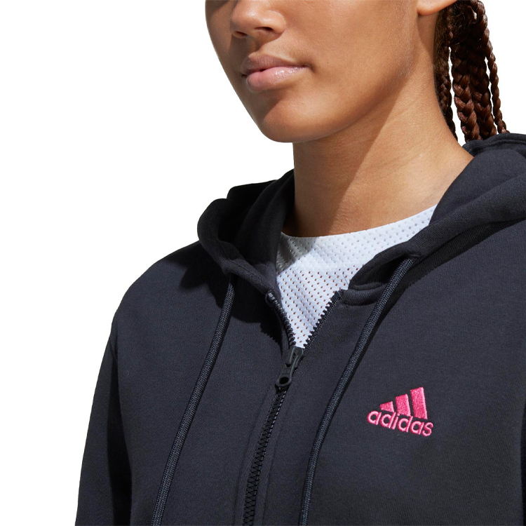 Hanorac Adidas W LIN FT FZ HD L Negru Femei photo 3