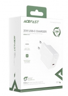 USB Charger  ACEFAST A1, Single port, USB-C, PD3.0 20W, Total output: 20W, QC3.0, White thumbnav 3
