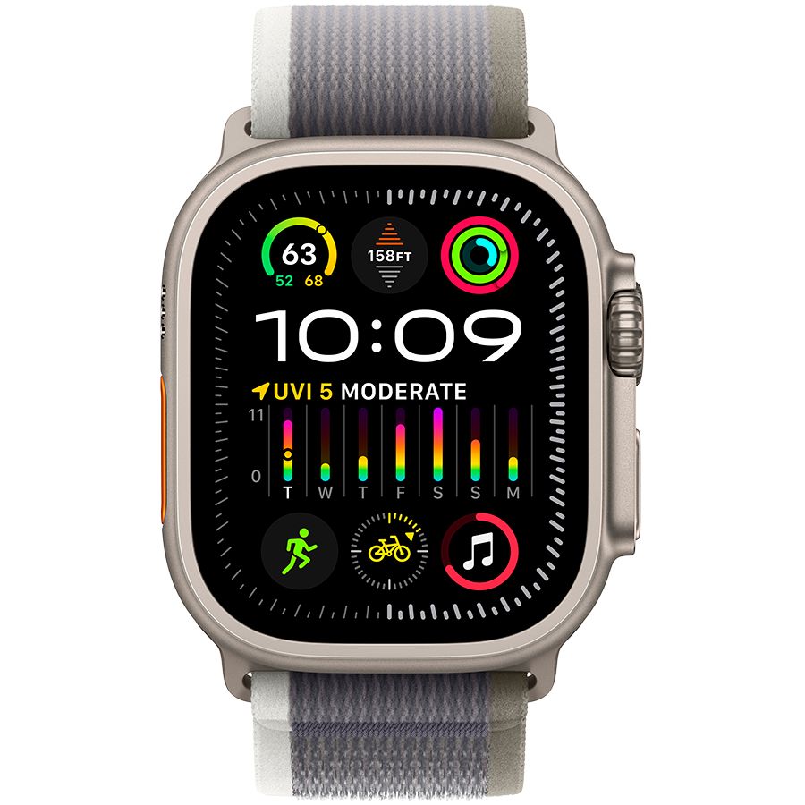 Умные часы Apple Watch Ultra 2 GPS + Cellular, 49mm Titanium Case with Green/Grey Trail Loop - S/M (MRF33RB/A) 1 GB 1.92 photo 2