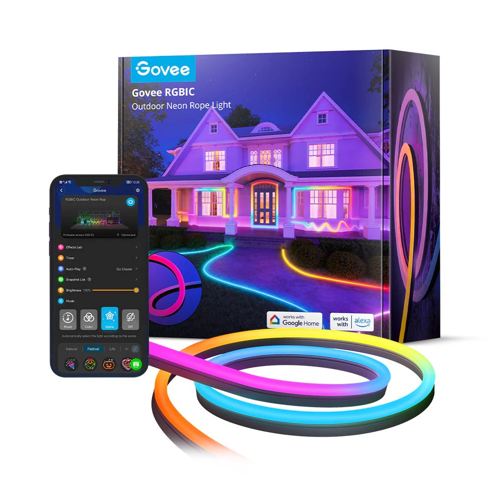 Наружняя светодиодная лента GOVEE RGBIC Outdoor Neon Strip Lights 10M photo 1