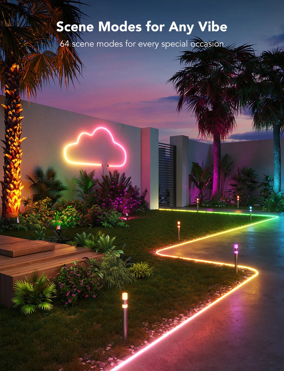Наружняя светодиодная лента GOVEE RGBIC Outdoor Neon Strip Lights 10M photo 4