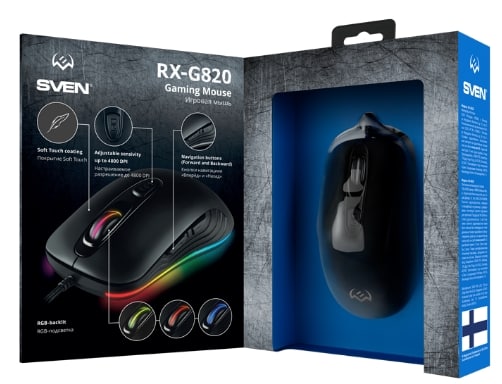 Проводная мышь Sven RXG820 Black / Оптическая / Black photo 4