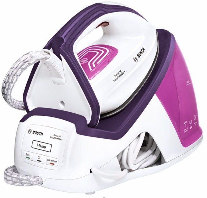 Generator de aburi Bosch TDS4020, 2400 W, 180 g/min si mai mult g/min, 1400 ml, Alb-violet photo Generator de aburi Bosch TDS4020, 2400 W, 180 g/min si mai mult g/min, 1400 ml, Alb-violet photo