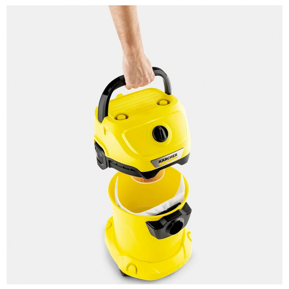 Пылесос с мешком Karcher WD3V17420 / 1000Вт / Желтый photo 5