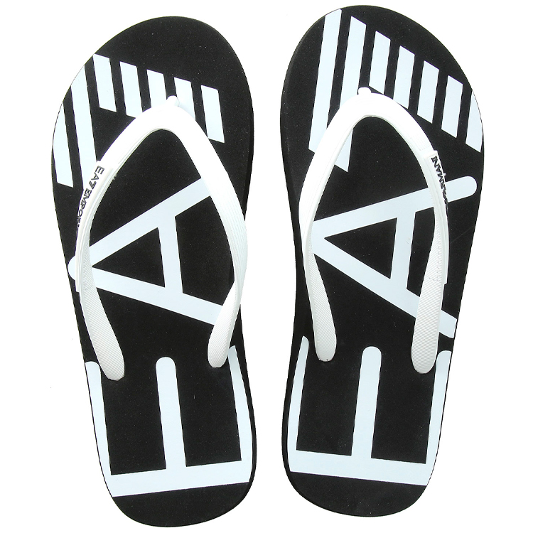 Slapi EA7 EMPORIO ARMANI SHOES BEACHWEAR pt Barbati / 36 / Negru-alb photo 3
