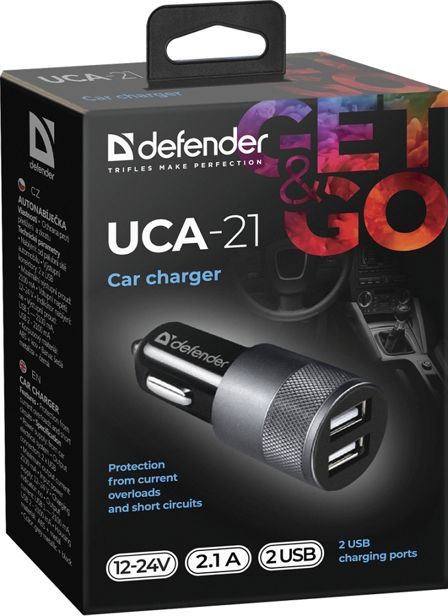 Incarcator auto p/u telefon mobil Defender UCA21 photo 2