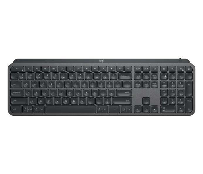 Logitech Wireless MX Keys Advanced Illuminated Keyboard, Logitech Unifying 2.4GHz wireless technology, Bluetooth Low Energy, Rechargeable with USB type C, RUS, Graphite photo 1