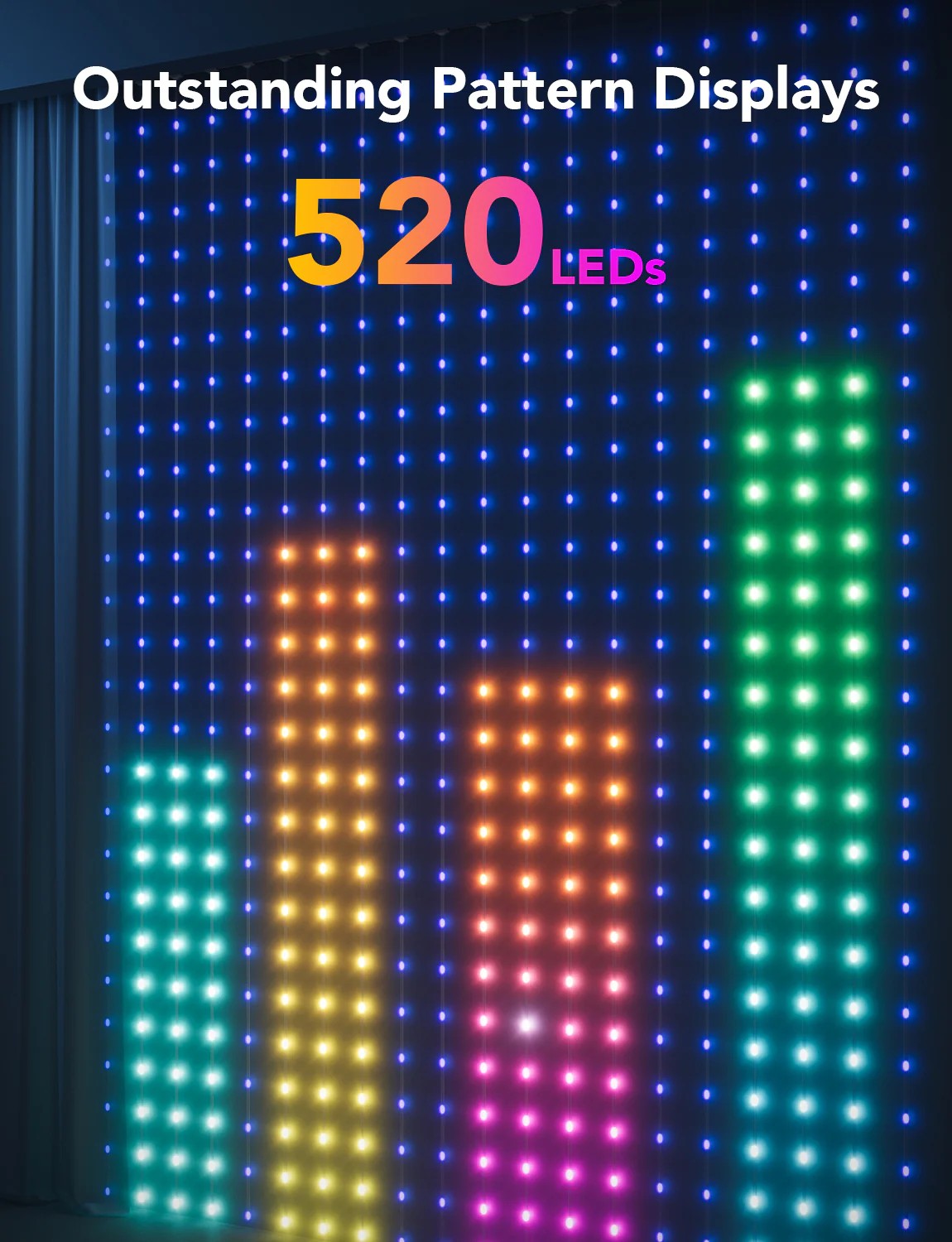 Наружные занавесочные светильники GOVEE RGBIC Curtain Lights 1.5*2m photo 2