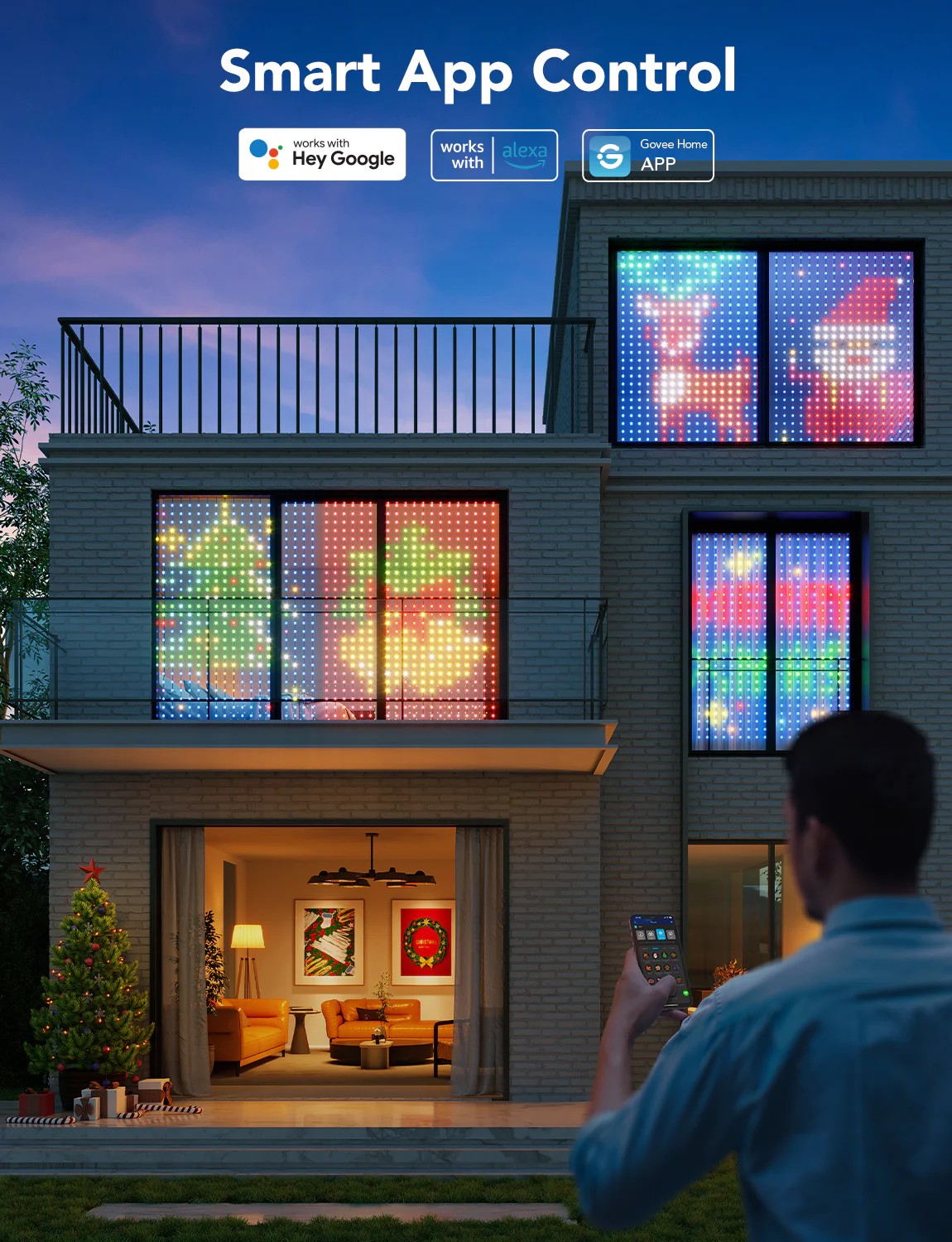 Наружные занавесочные светильники GOVEE RGBIC Curtain Lights 1.5*2m photo 3