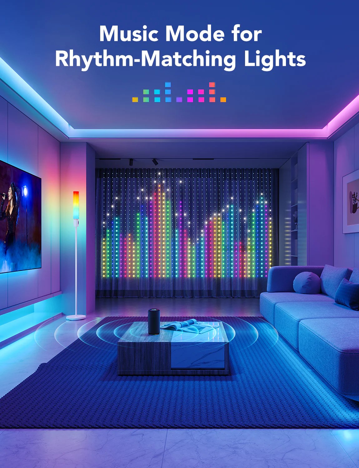 Наружные занавесочные светильники GOVEE RGBIC Curtain Lights 1.5*2m photo 9