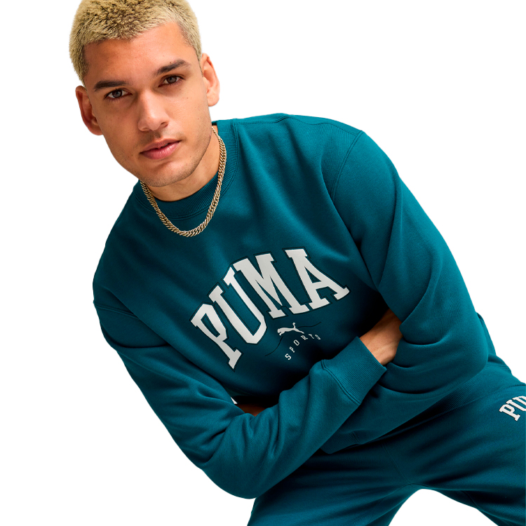 Hanorac pt bărbați Puma SQUAD Crew FL S Verde photo 5