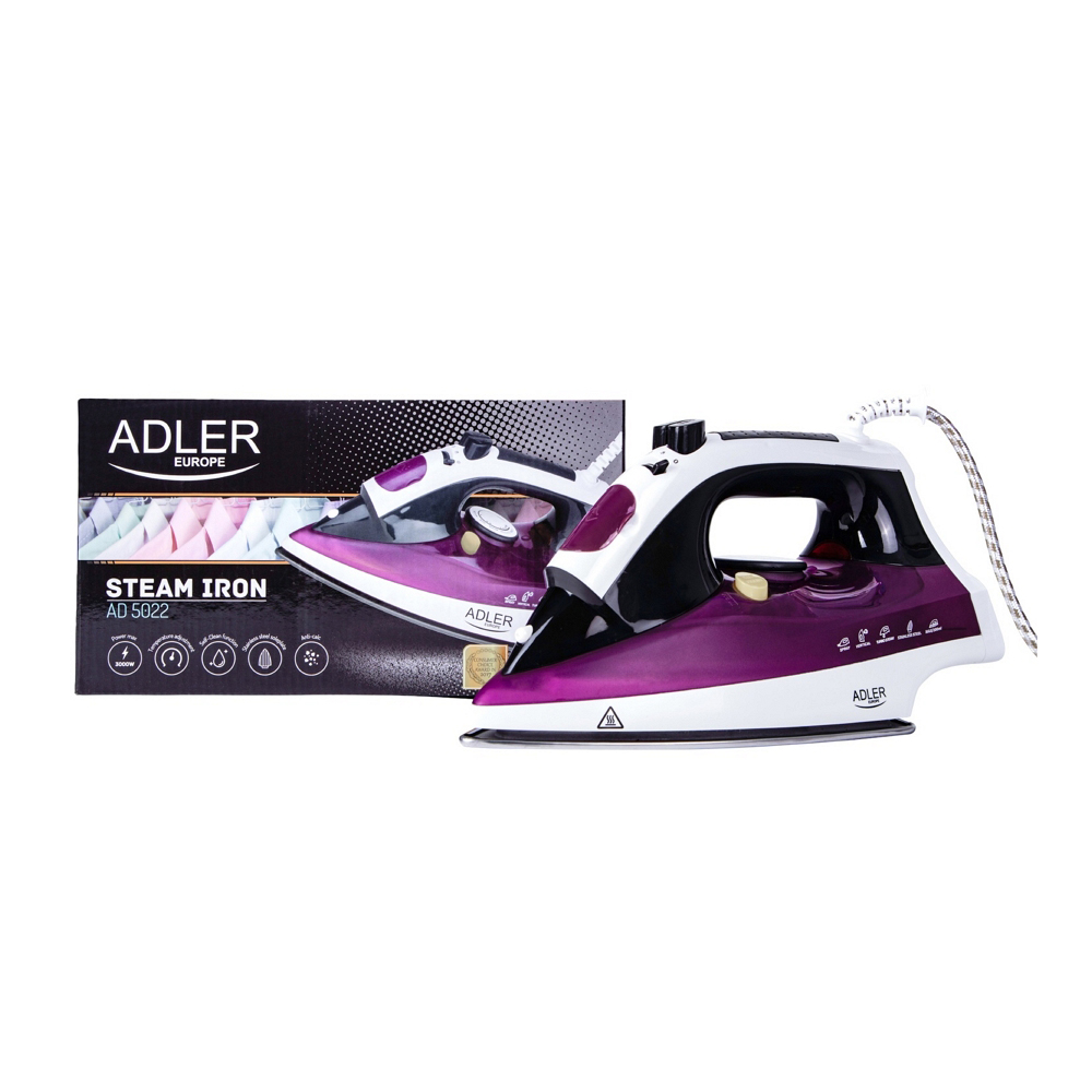Утюг Adler AD5022, 3000Вт, Нержавеющая сталь photo 3