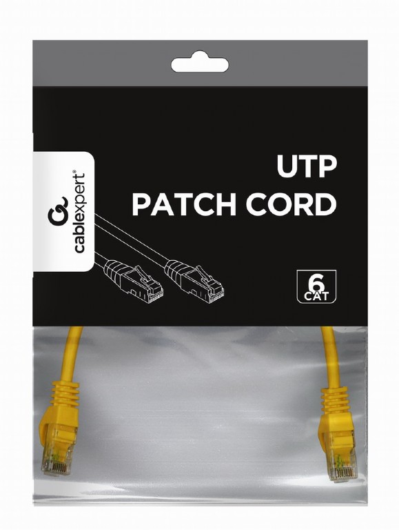 UTP Cat6 Patch cord, 0.25 m, Yellow photo 2