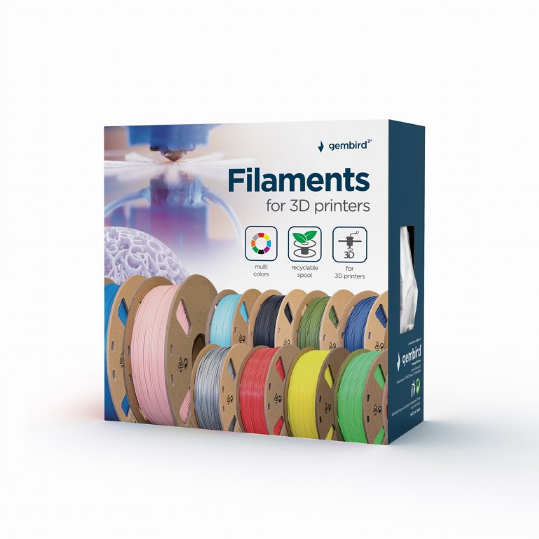 Gembird PLA Filament, White, 1.75 mm, 1 kg photo 2