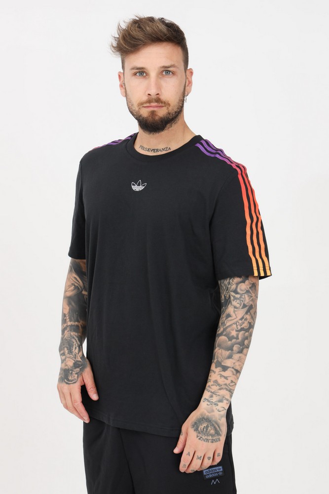 Tricou bărbătesc Adidas SPRT 3 STRIPE T S Negru photo 3