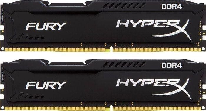 8GB (Kit of 2*4GB) DDR4-3200 Kingston HyperX® FURY DDR4, PC25600, CL16, 1.2V, Auto-overclocking, Asymmetric BLACK heat spreader, Intel XMP Ready (Extreme Memory Profiles) photo 1