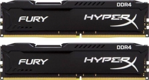 8GB (Kit of 2*4GB) DDR4-3200 Kingston HyperX® FURY DDR4, PC25600, CL16, 1.2V, Auto-overclocking, Asymmetric BLACK heat spreader, Intel XMP Ready (Extreme Memory Profiles) thumbnav 1