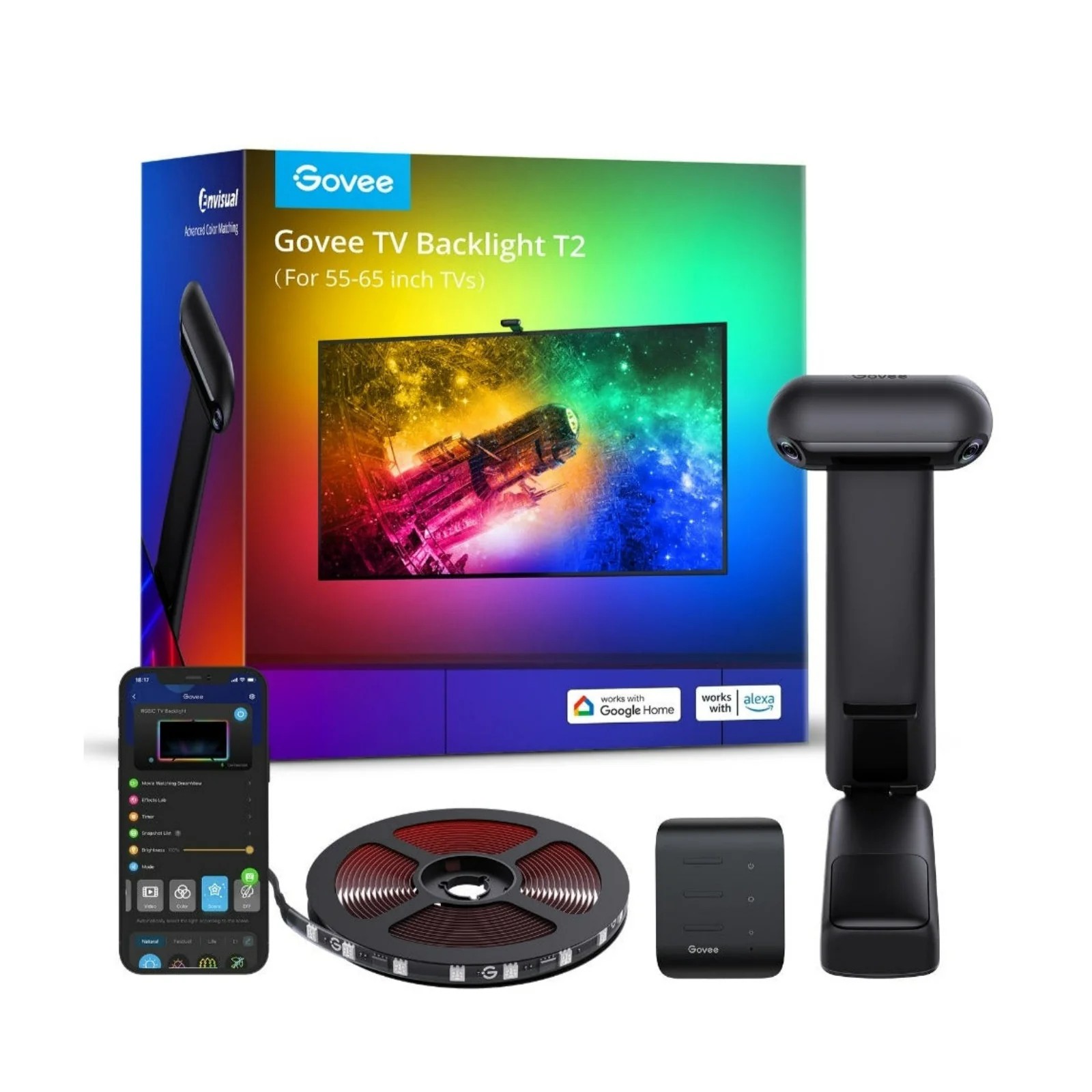 Banda LED pentru TV Govee Envisual TV Backlight T2 with Dual Cameras (75”-85”) photo 1