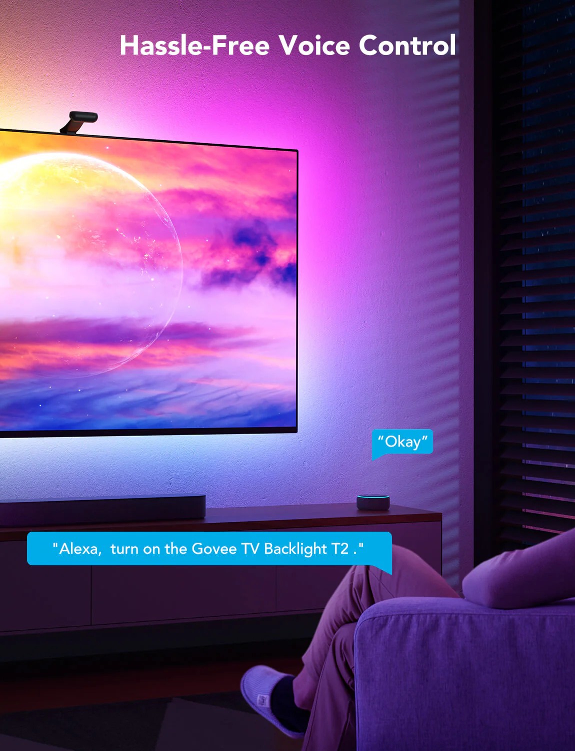 Banda LED pentru TV Govee Envisual TV Backlight T2 with Dual Cameras (75”-85”) photo 9