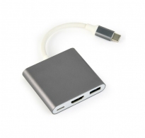 Многопортовый Адаптер Gembird A-CM-HDMIF-02-SG/ USB-C/ 1xUSB-A/ 1xUSB-C/ HDMI thumbnav 1