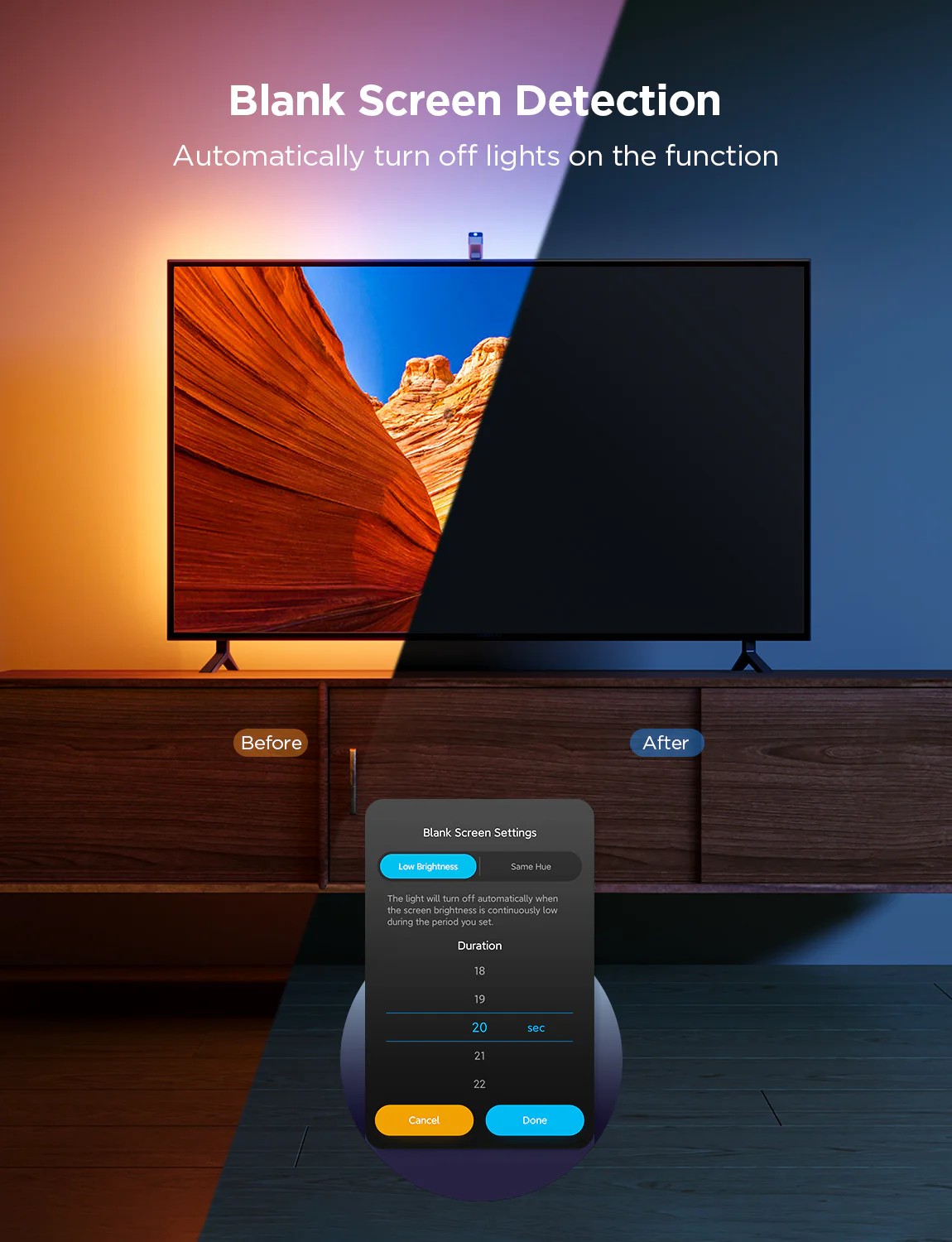 Banda LED pentru TV GOVEE RGBIC TV Backlight 3 Lite (40”-50”) photo 8